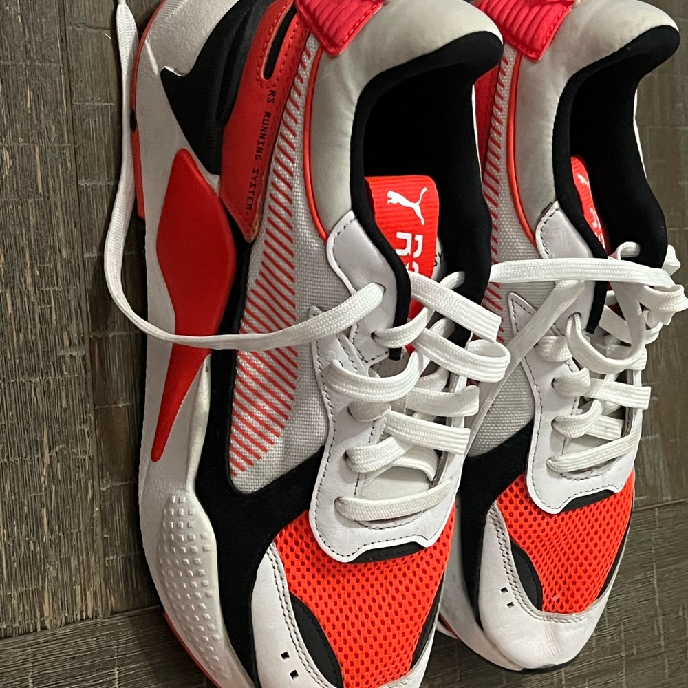 Puma Orange and White Sneakers